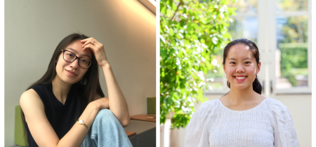 the headshots of 2 previous scholarship winners